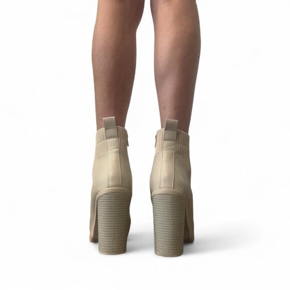 BCBGeneration Prali Chelsea Taupe Block Heel Size 8.5 - Picture 4 of 6